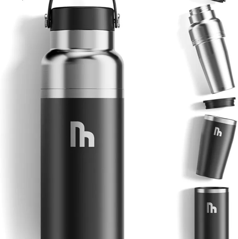 2 IN 1 Wide Mouth Water Bottle 32 oz With Detachable 20 oz Tumbler